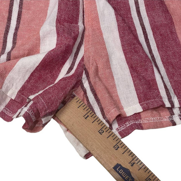 Universal Thread Womens Linen Shorts Size S Pink Striped Elastic Drawstring - Picture 7 of 8